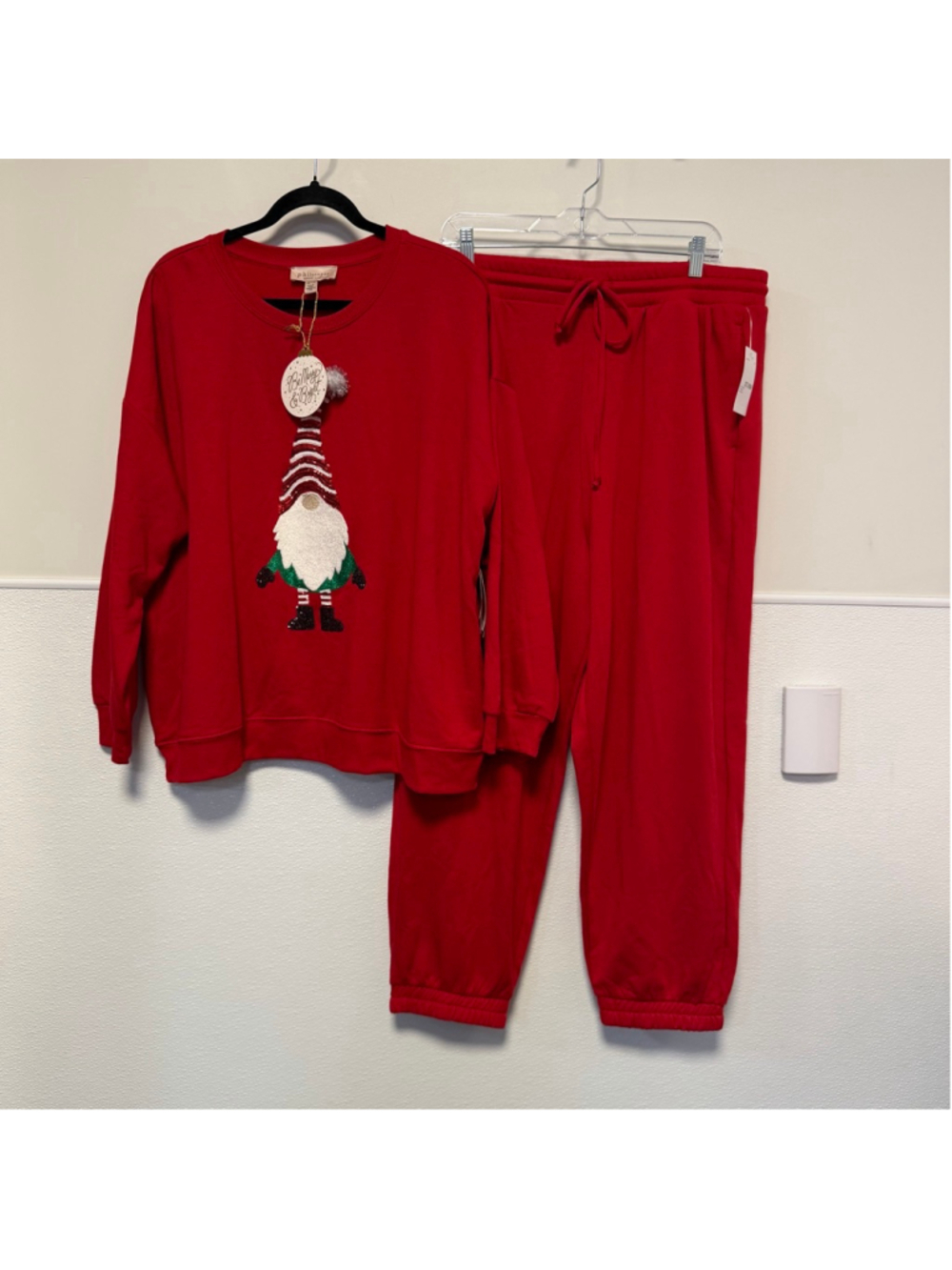 New NWT Women's Philosophy Red Gnome Christmas Pajama Set 2X 2 piece Holiday - Picture 15 of 16